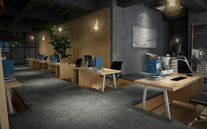 復古辦公室獨立辦公區裝修設計效果圖