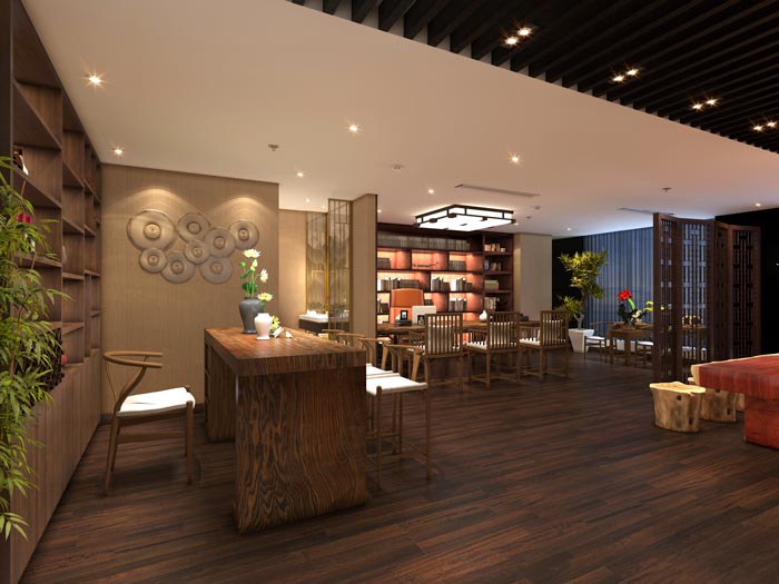 古典辦公室進門區域裝修設計效果圖