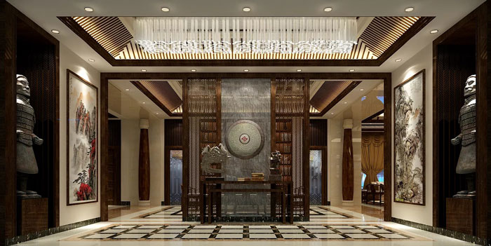 古典中式總裁辦公室裝修設(shè)計效果圖