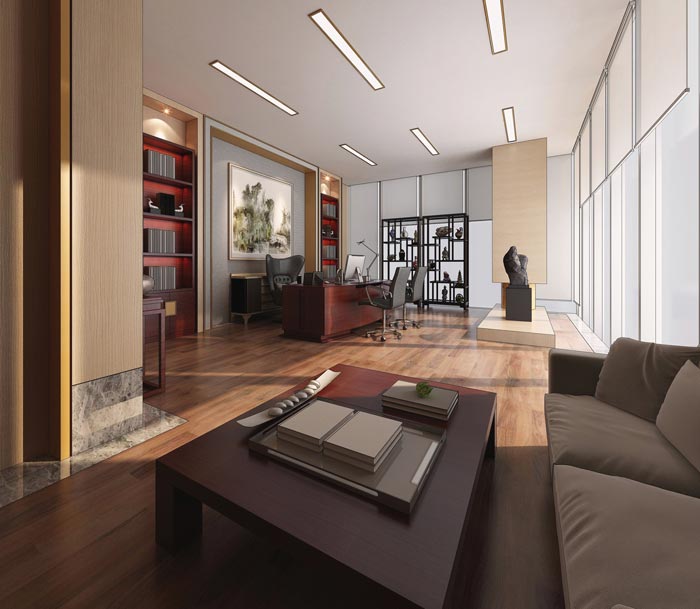 中式總經(jīng)理辦公室裝修設(shè)計(jì)效果圖