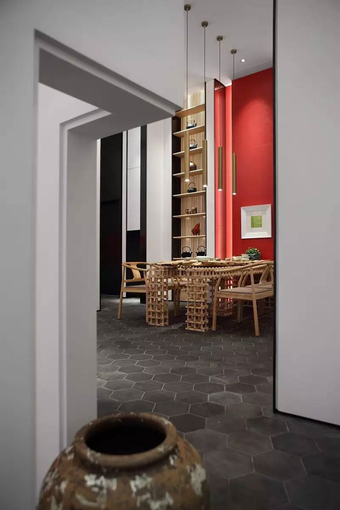 新中式風格辦公室過道設計方案