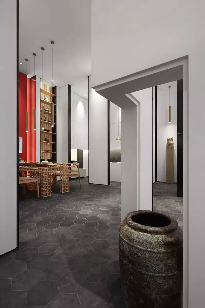 新中式風格辦公室過道設計方案