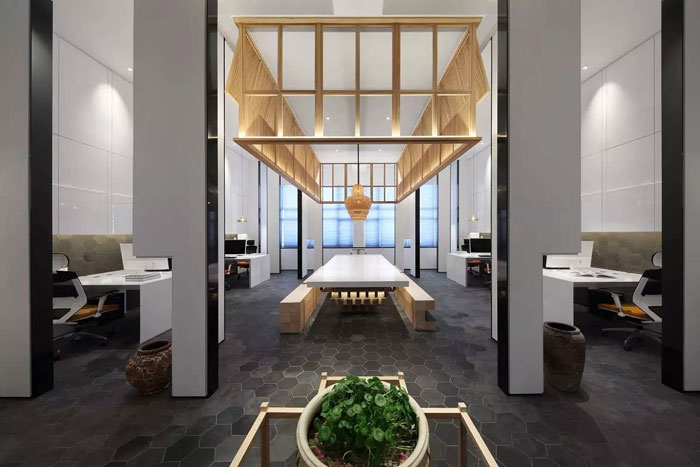 新中式風格辦公室辦公區設計方案