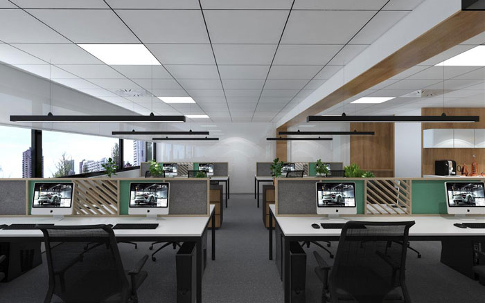 新中式辦公樓辦公區(qū)裝修設(shè)計(jì)效果圖