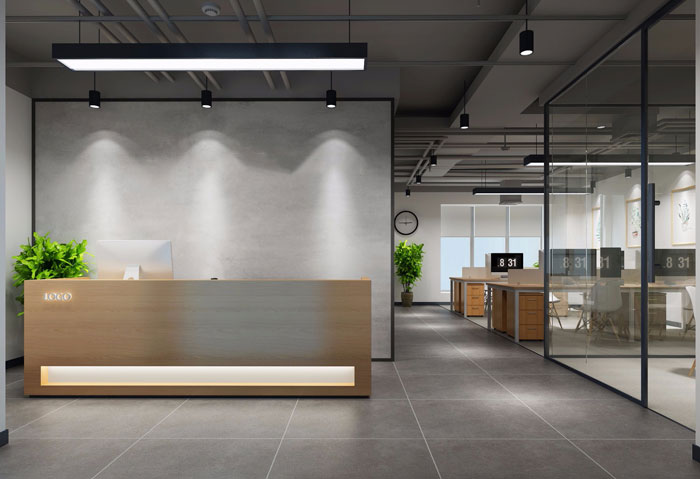 北歐風格辦公室前臺裝修設計效果圖