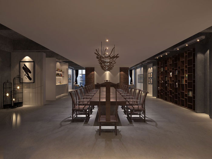 現(xiàn)代中式辦公會所會議室設(shè)計(jì)效果圖