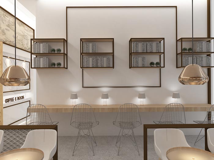 黨群服務中心書吧/咖啡館裝修設計效果圖