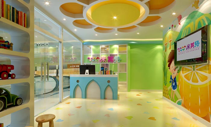 托管班前臺裝修設(shè)計效果圖