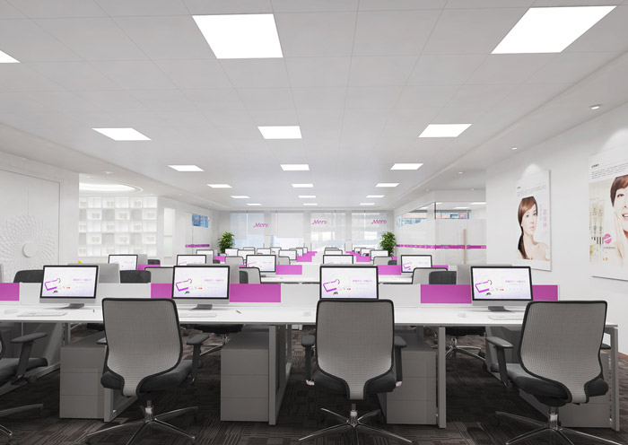 化妝品辦公室辦公區裝修設計效果圖