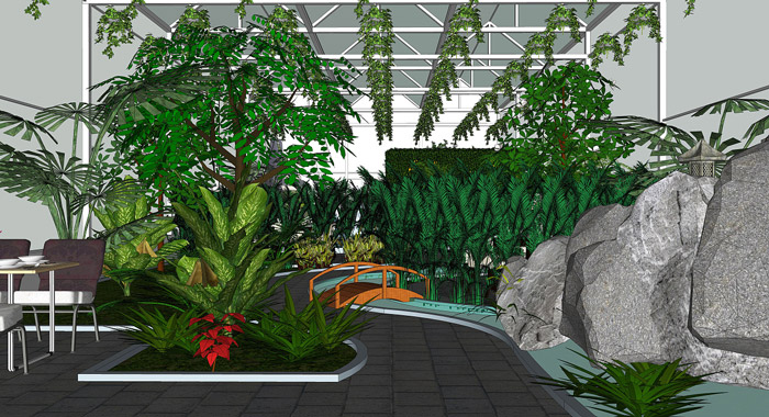 生態餐廳過道效果圖