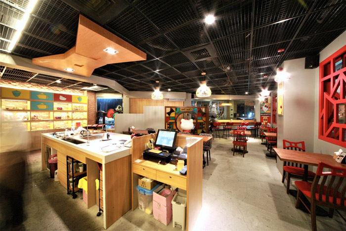 hello kitty主題餐廳收銀區裝修設計效果圖