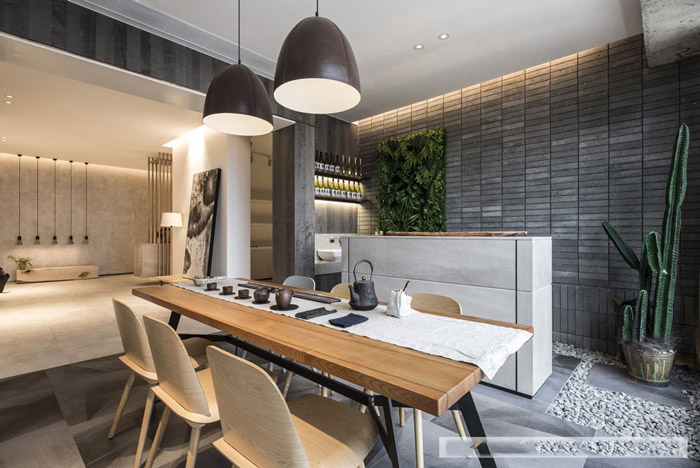 新中式風格辦公室飲茶區設計效果圖