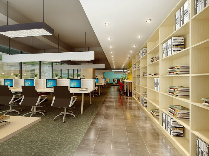 電商科技公司辦公室辦公區(qū)裝修設(shè)計效果圖