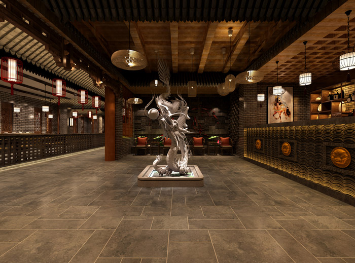 火鍋店前廳裝修設計效果圖