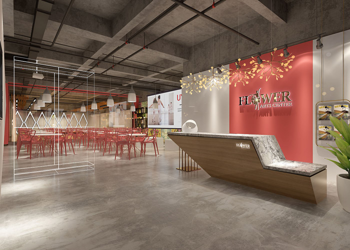 舞蹈培訓(xùn)班前臺裝修設(shè)計(jì)效果圖