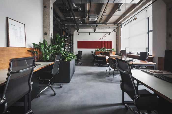 包豪斯風格辦公室辦公區裝修設計效果圖