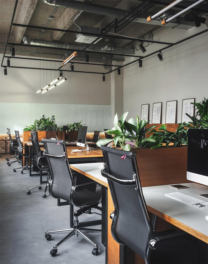 包豪斯風格辦公室辦公區裝修設計效果圖