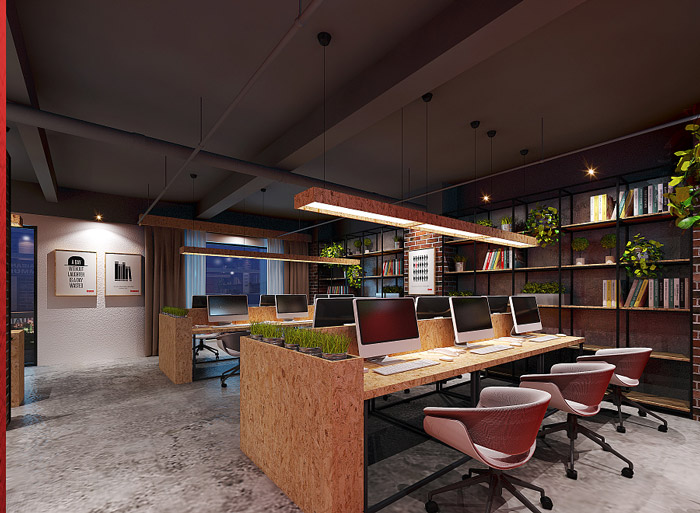 公寓辦公室辦公區(qū)裝修設計效果圖