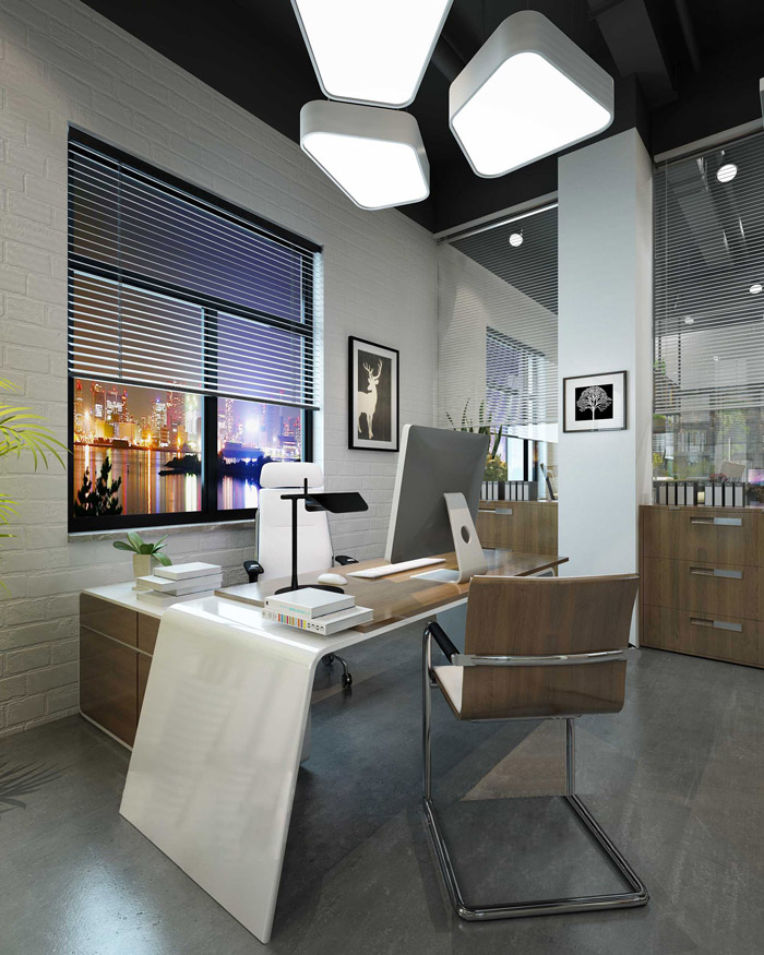 工業風總經理辦公室裝修效果圖