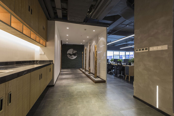 東方禪意辦公室茶水區(qū)裝修設(shè)計(jì)效果圖