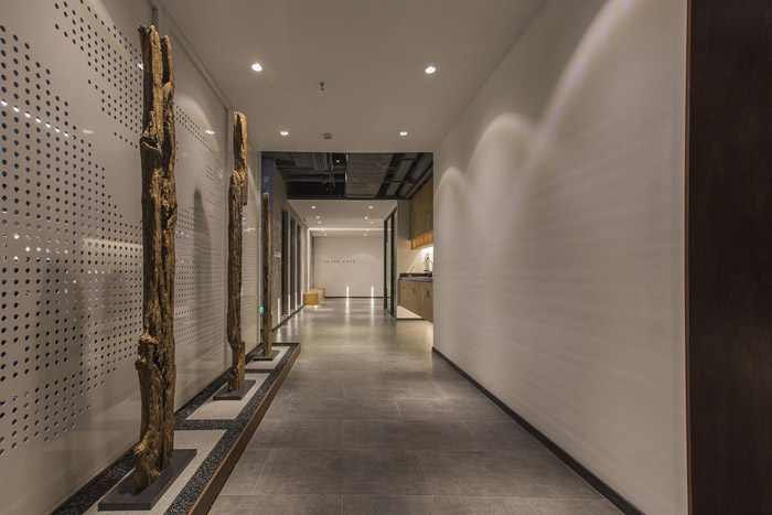 東方禪意辦公室走廊裝修設(shè)計(jì)效果圖