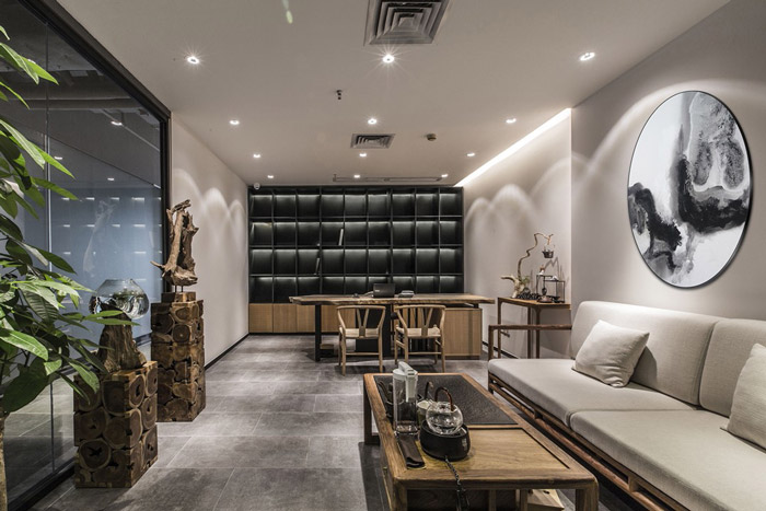 東方禪意總經(jīng)理辦公室裝修設(shè)計(jì)效果圖