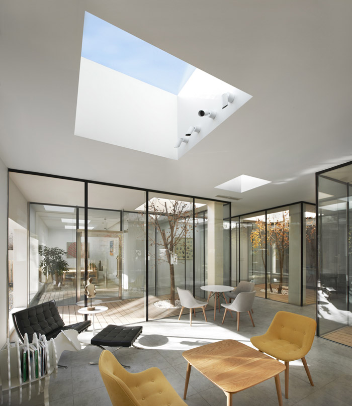 建材公司辦公室進門區裝修設計效果圖