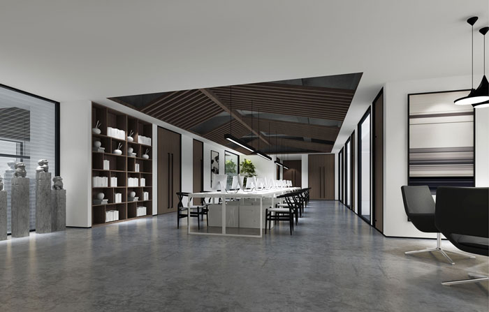 商務大廈辦公室辦公區裝修設計效果圖