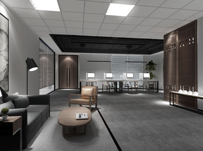 商務大廈辦公室接待區裝修設計效果圖