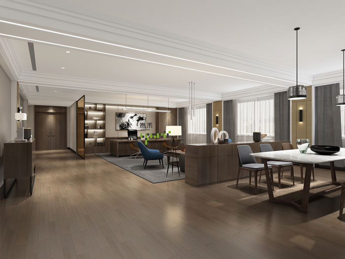 杭州鴻世電器董事長辦公室設(shè)計效果圖