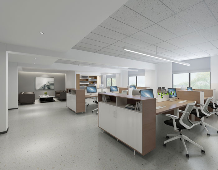 杭州鴻世電器辦公樓辦公區(qū)裝修設(shè)計效果圖