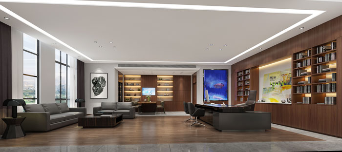 杭州環(huán)保公司董事長辦公室裝修設(shè)計效果圖
