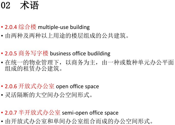 辦公建筑設計規范術語解讀圖
