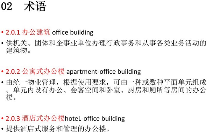 辦公建筑設計規范術語解讀圖