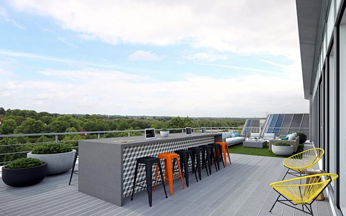 商業園辦公室開放區裝修設計效果圖